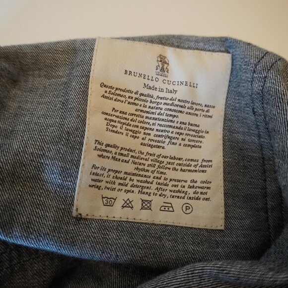 Brunello Cucinelli Monili Jeans Blue Cargo Denim Drawstring Relaxed Fit Size 6 - Picture 10 of 10